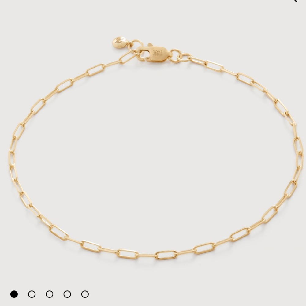 Monica Vinader 14k Paperclip Bracelet